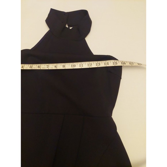 Discovery Black Bodycon Asymmetrical Hem Halter Dress Sz S - Picture 9 of 10